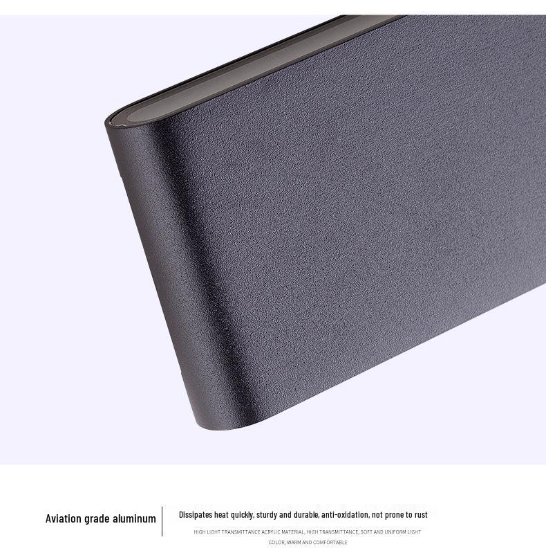 Modern Outdoor Waterproof LED Wall Light - Minimalist Ultra-thin Double-Head Design for Courtyard, Corridor, Bedroom, or Living Room.