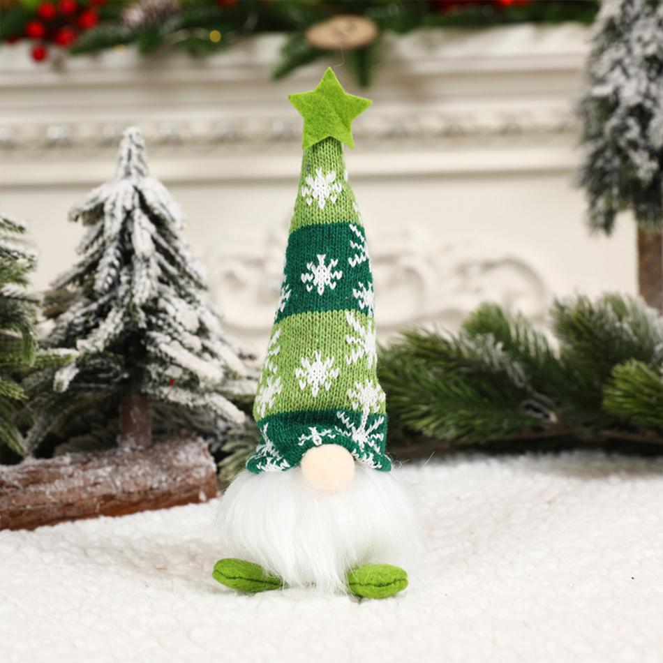 

Christmas Faceless Doll Gnome Ornaments Led Light Plush Knitting Crafts Tree Pendant Christmas Decorations For Home Kids Gift (As shown-31798)-