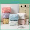 Korean Style Cotton Polyester Checkered Bow Makeup Bag With Zipper For Daily Use