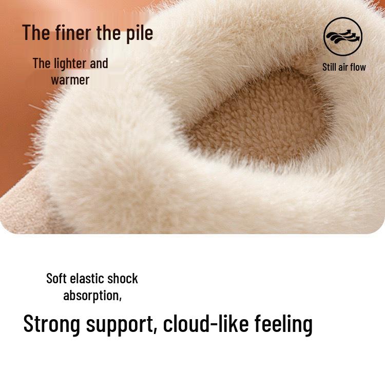 2024 Women's Suede Cotton Slippers: Non-Slip, Indoor/Outdoor Use, Fashionable for Autumn/Winter.