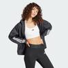 adidas Wind.Rdy Hyperglam Striped Logo Print Long Sleeve Hooded Jacket Women Outerwear Black IS8036