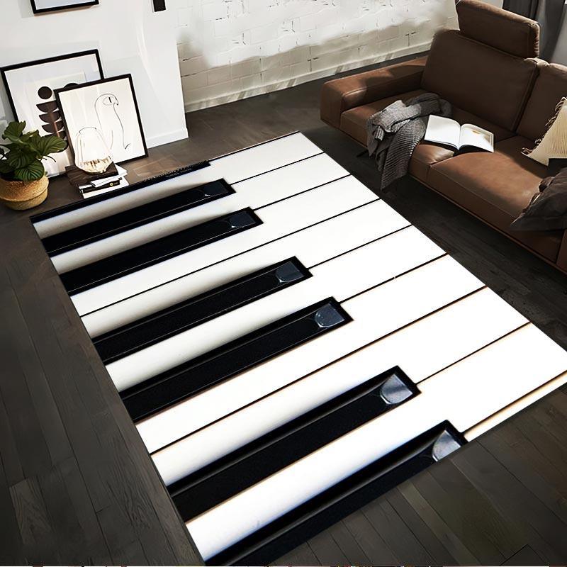 

Piano Keyboard Pattern Carpet for Living Room, Elegant Music Decor Rug Suitable for use as an anti-slip for living room bedroom sofas 40x60cm( 15x23in )