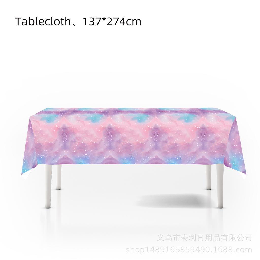 Rosa, Sternenhimmel, Themenpartyzubehör Batik Farbverlauf Regenbogen Einweg Partydekoration Rosa Pappteller Pappbecher