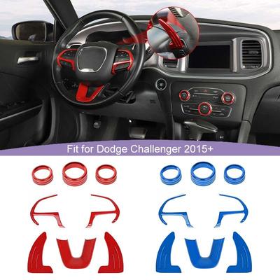 Steering Wheel Decoration Shift Paddles Air Conditioning Audio Switch Decorative Ring Fit For Dodge Charger For Dodge Challenger Charger
