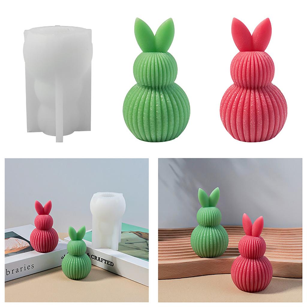 Kaninchen Streifenmuster Silikon Kerzenformen Kerzenherstellung Zubehör Kaninchen Silikon Seifenform Bastelformen für Kerzen