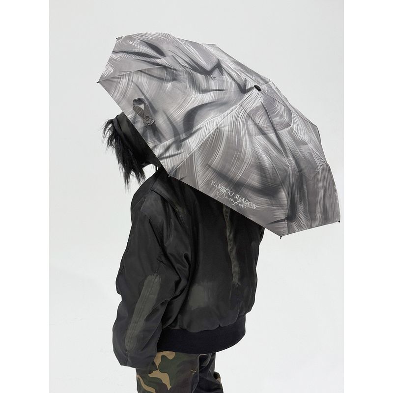 Trendy Bamboo Shadow Umbrella Female Good-looking Rain Dual-Use Vinyl Parasol Automatic Boys Niche Style Sun Umbrella Ins