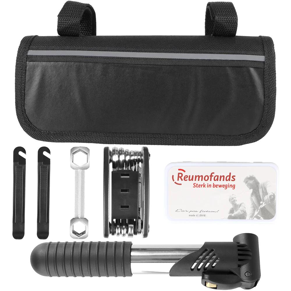 Multifunctional Bicycle Repair Tool Kit With Pump Tire Patch Set Hex Wrench Outdoor Cycling Maintenance Tool Bag