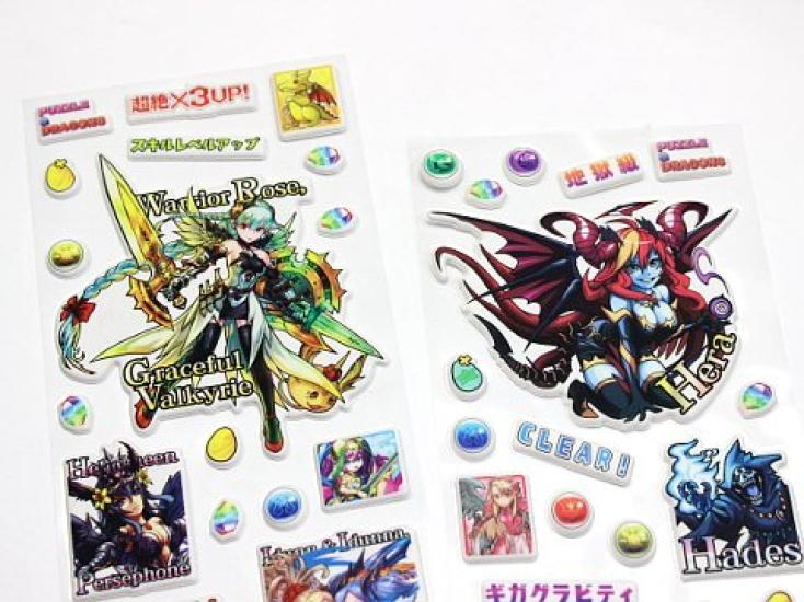 Mode Dela Casa Puzzle & Dragons Puffy Stickers (Set of 3)