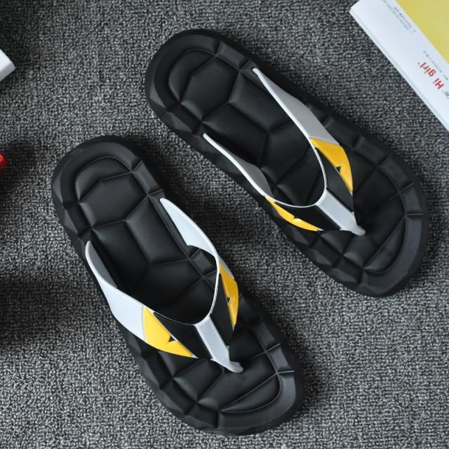 Men Slippers Lace -Up Shoes Thick Sole Non -Slip White Sandals Summer Slides Beach Shoes Man Slipper Fish Shower Rubber Flip Flops