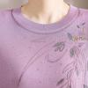 Chic Spring Gauze Sleeve Top for Middle-Aged Women - Stylish 7-Sleeve T-Shirt