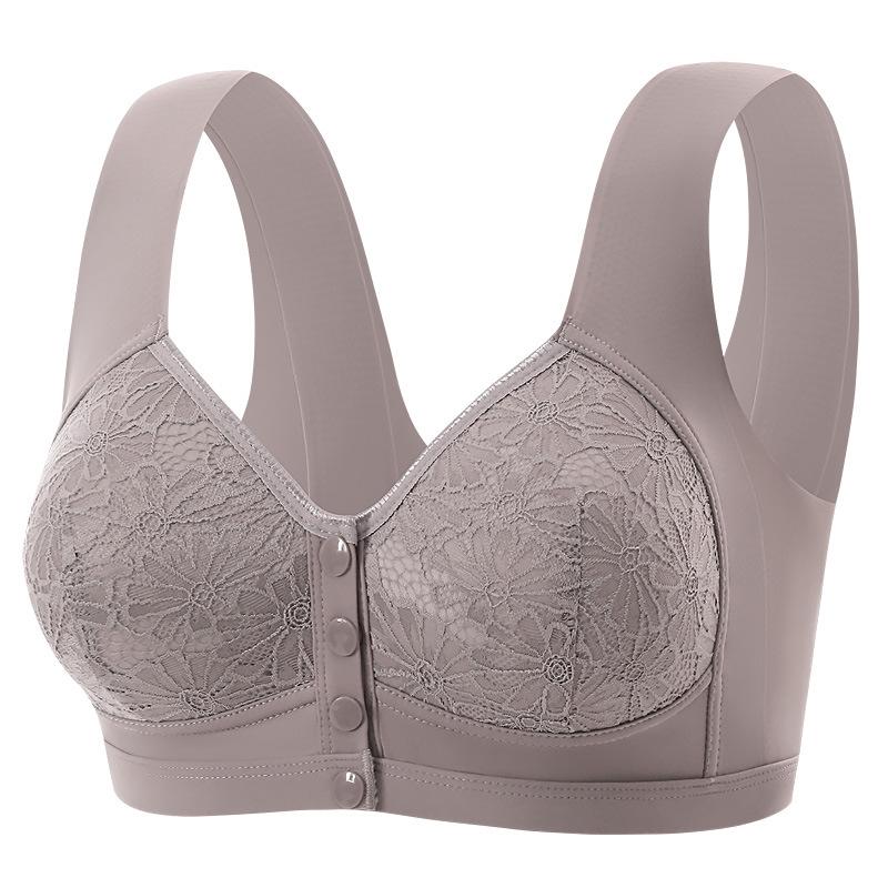 Seamless Ice Silk Bra for Mature Women Front Closure Fixed Cup Thin Tank Top Wireless Sports Bra Push Up Comfortable Supportive Underwear