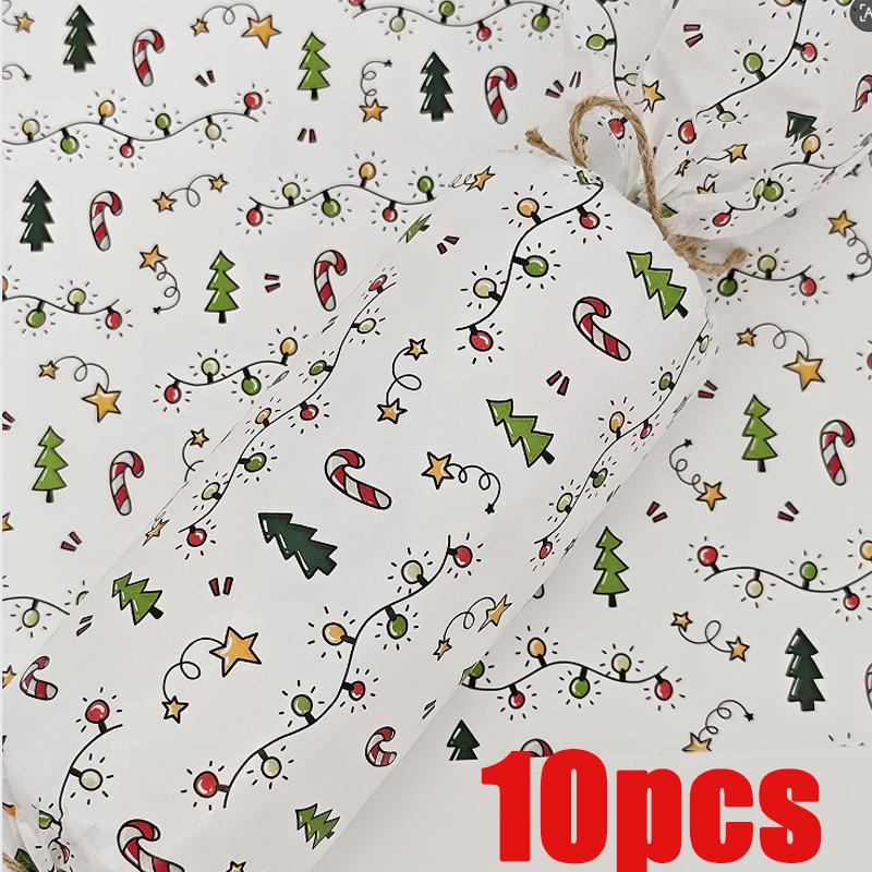 10/20PC Christmas Gift Wrapping Paper Xmas Lantern Wrappring  Paper 70X50CM Thanksgiving Bouquet Wreath Paper Festive Favors