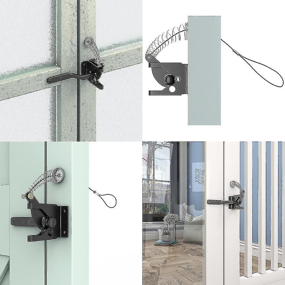 Lock Gate Gravity Latch Automatic Latch for Metal Wooden Fence Stainless Steel Spring Loaded Adjustable Latch Extension Fastener 1pcs