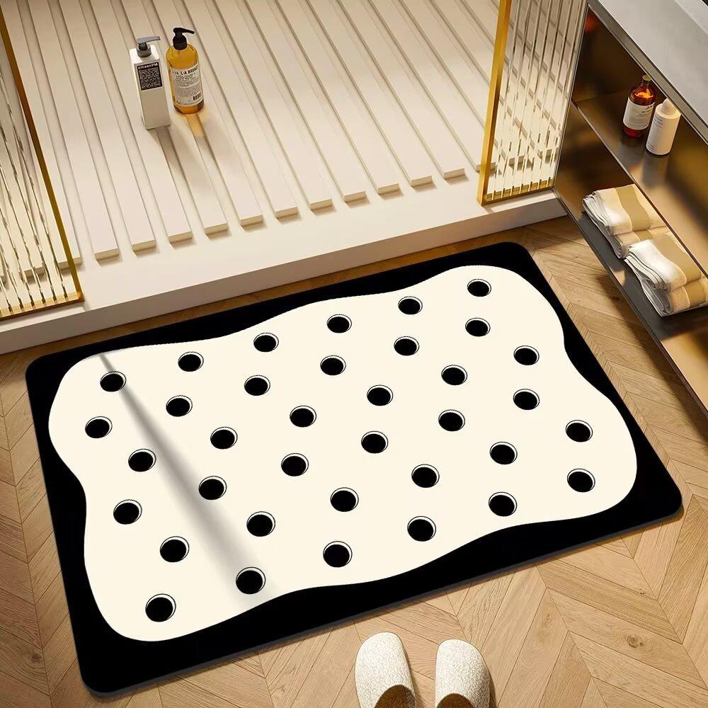 Europe Style Simple Black White Carpet Living Room Sofa Bedroom Study Kitchen Entrance Door Rug Non-Slip Light Luxury Decor Mat