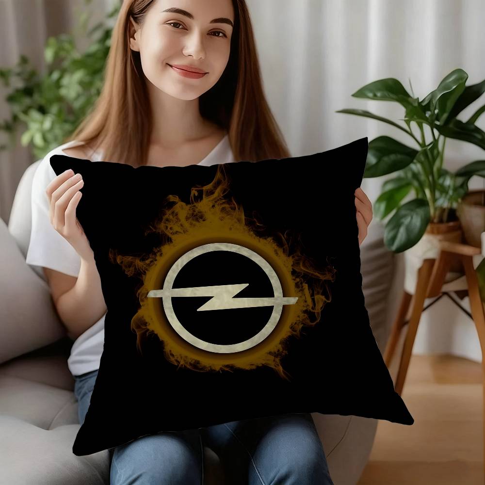

O-OpelsS Car Logo Pillow Case Plush Fabric Soft Pillowcase Double Sided Print Cushion Cover Household Gifts 12x12Inch
