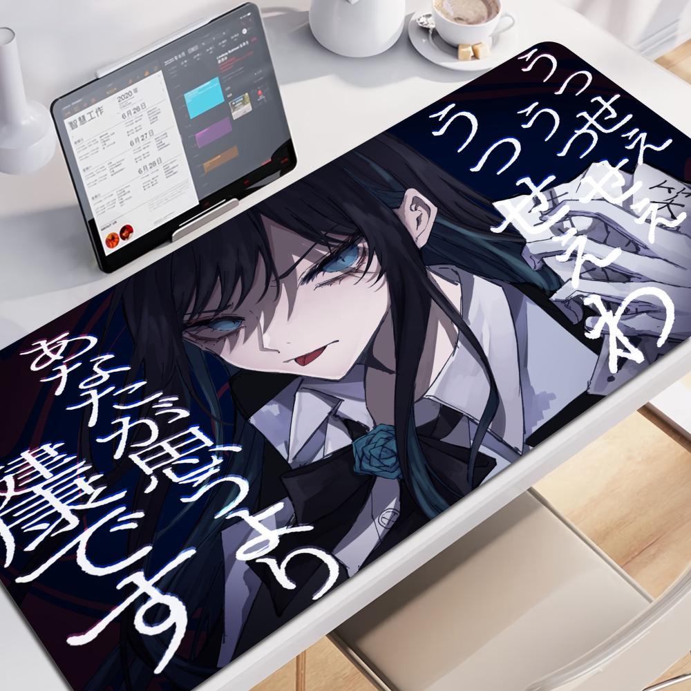 Singer Aado x Rubber Lock Edge Mouse Pad Super Big Computer Desk Mat Offices Accessories Virtual Idol Kawii Keyboard Pad