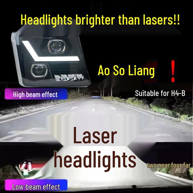GTL H4-B LED Headlight Assembly for Man Dump Truck: Enhanced Dual-Lens Spotlight. Laser Left