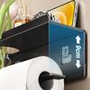1Pc No-Drill Toilet Paper Holderphone Stand Metal Storage Rack Kitchen Towel Holder Seasoning Bottle Bathroom Wall Roll Paper