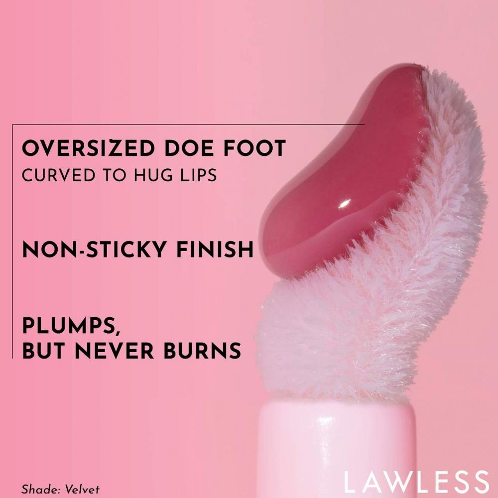 Lawless Forget The Filler Lip Plumper Line Smoothing Gloss 0.11 Oz  3.3 Ml Velvet Rosy Mauve With Plummy Undertones
