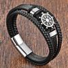 Simple Leather Bracelet for Men, Men's Cowhide Bracelet Magnet Bracelet