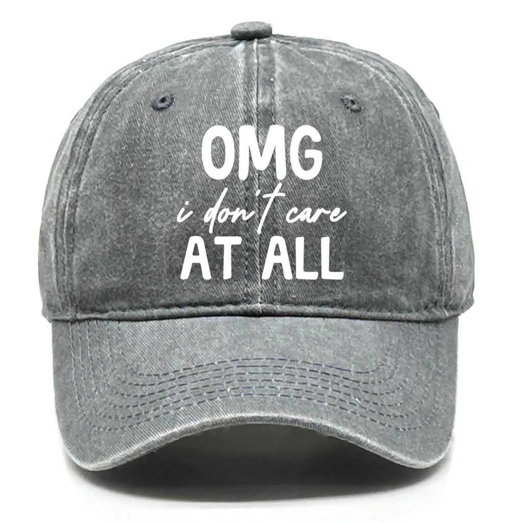“I Don't Care At All” Unisex Snapback Baseball Caps Dad Hat Adjustable Buckle Headwear Sun Hat Ideal Choice For Casual Wear