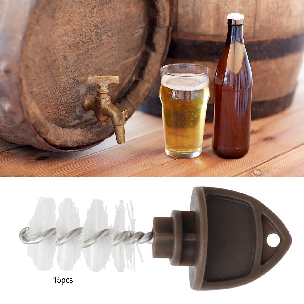 15Pcs Brown Home Beer Faucet Tap Protective Brush Cap Plug Cover Beer Production Accessory