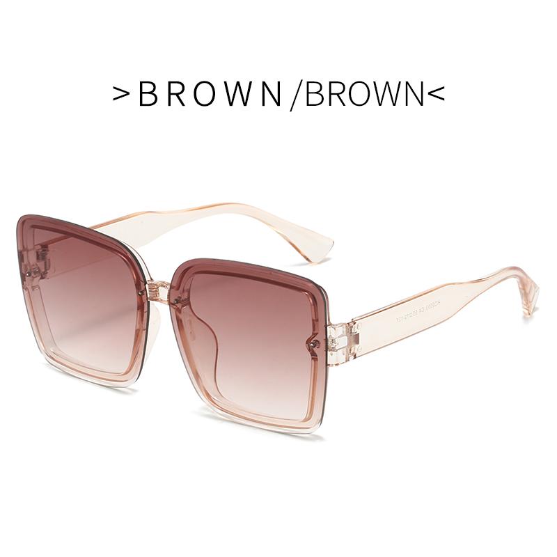 Vintage Big Frame Square Sunglasses Fashion High Quality Women Men Luxury Brand Sun Glasses Retro Gradient Lady Shades UV400