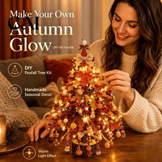 School Holiday Art Supplies DIY Beaded Christmas Tree Kit, Handmade with LED Lights, Craft Project, Bead Crafting Kit for Adults, Home Festive