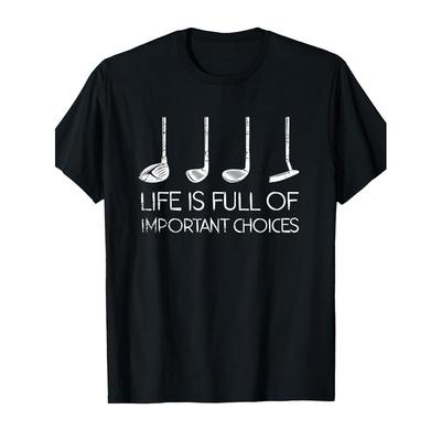 Tailles européennes Golf Hommes Sports Golfeur Amusant Cadeau Fête des Pères T-shirt de Golf | T-shirt à col rond décontracté et confortable avec imprimé stylé, Décontracté pour le week-end