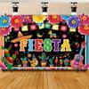 The vibrant Mexican carnival party banner - 70.8 inches x 43.3 inches colorful carnival decorations in various colors.zyc