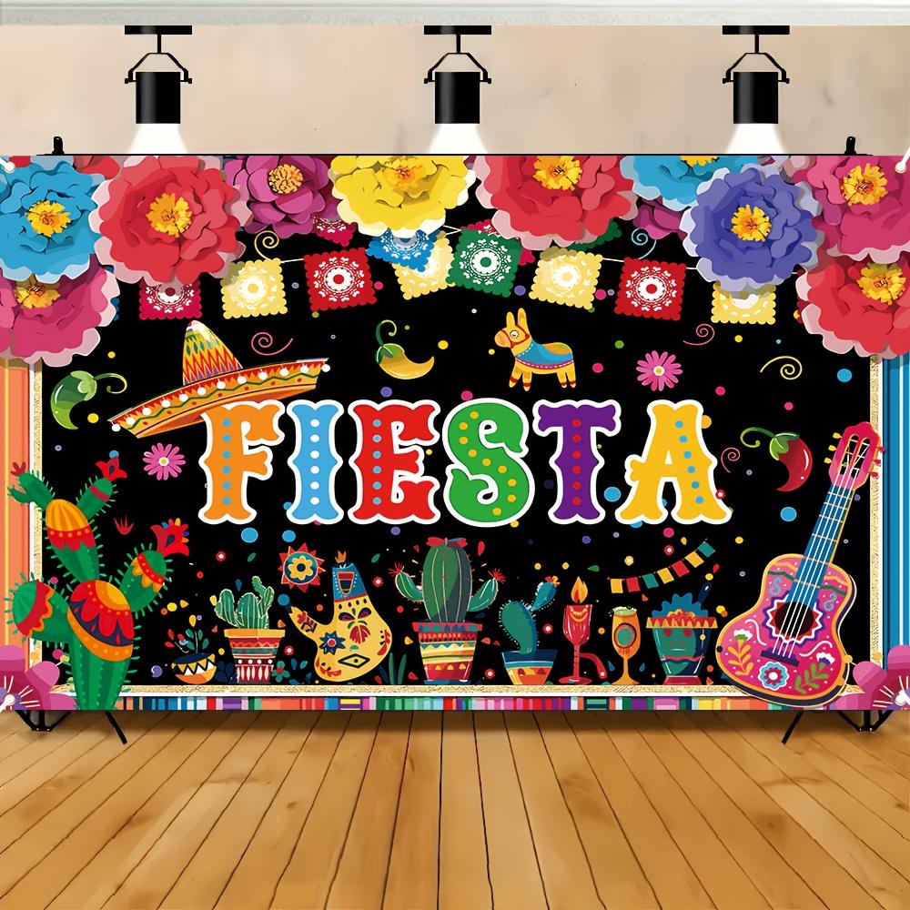 The vibrant Mexican carnival party banner - 70.8 inches x 43.3 inches colorful carnival decorations in various colors.zyc