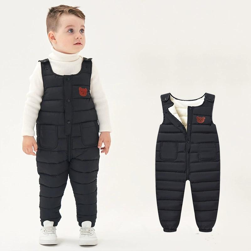 Autumn Winter Baby Boys Overalls Autumn Girls Thick Pants Baby Girl Warm Jumpsuit Outdoor Sweatpants Children Ski Down Overalls