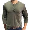 Men's Henley Shirts Long Sleeve Soft Casual Slim Fit Basic Stretch Breathable Henley T-Shirt Workout Moisture Wicking Athletic Tops Tee for Male
