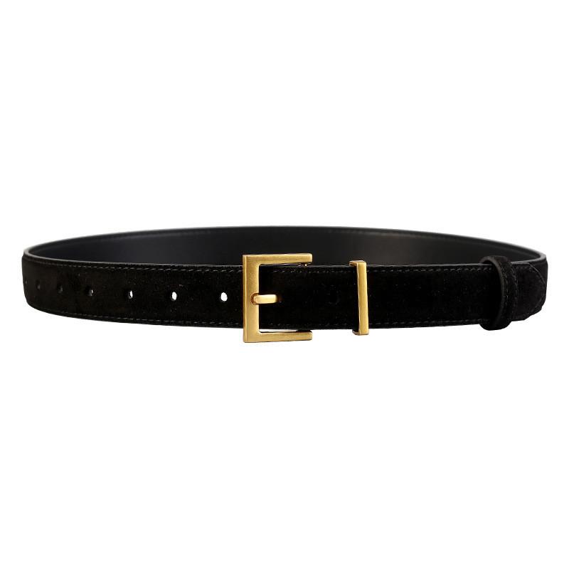 Classic Leather Womens Belt With Pin Buckle For Casual And Business Wear