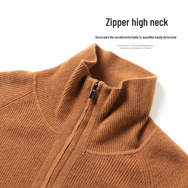 SHANSHAN Men's 100% Cashmere Half-Zip Pullover Sweater