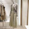 Women’s Cardigan Set with Sleeveless Dress VB8OP66