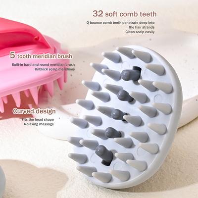 2-In-1 Shampoo Brush Head Scalp Massage Comb Hair Washing Comb Body Massage Brush Bath Shower Brush Salon Hairdressing Tool
