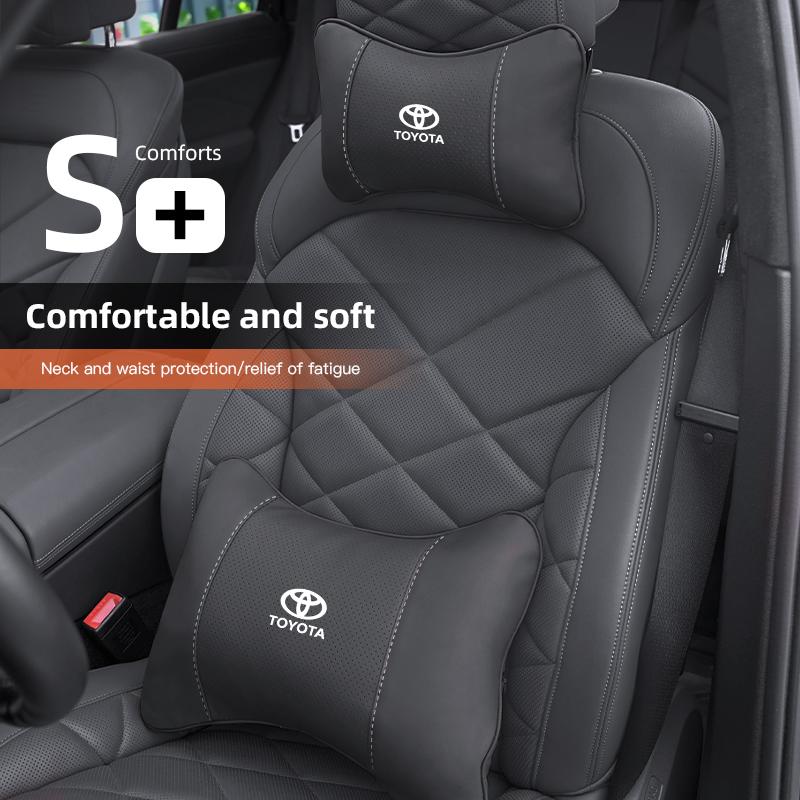 Hub Caps 1Pcs Car Seat Headrest Auto Logo Neck Pillow For Toyota Corolla Yaris Aygo Prius CHR Camry Auris Avensis Land Cruiser C