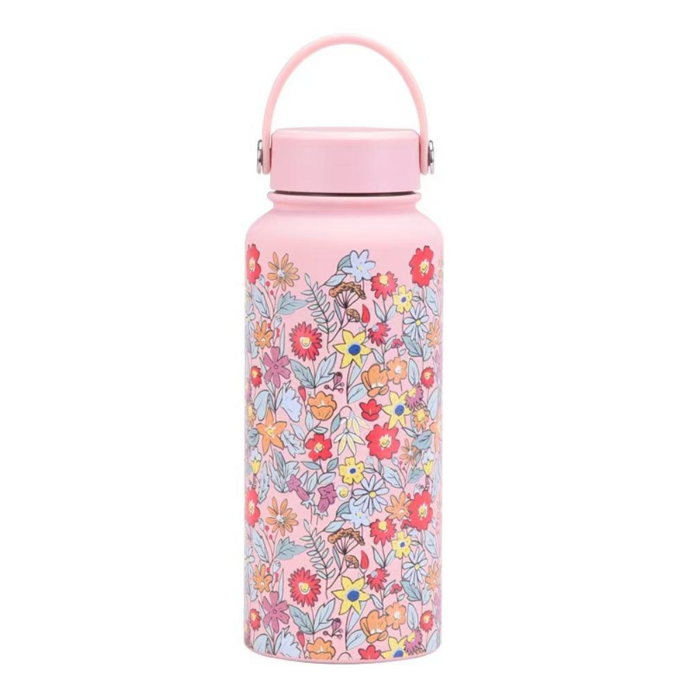 

Thickened Sports Water Bottle 1000ml Printed Cup Stainless Steel Insulated Bottle For Girls 8