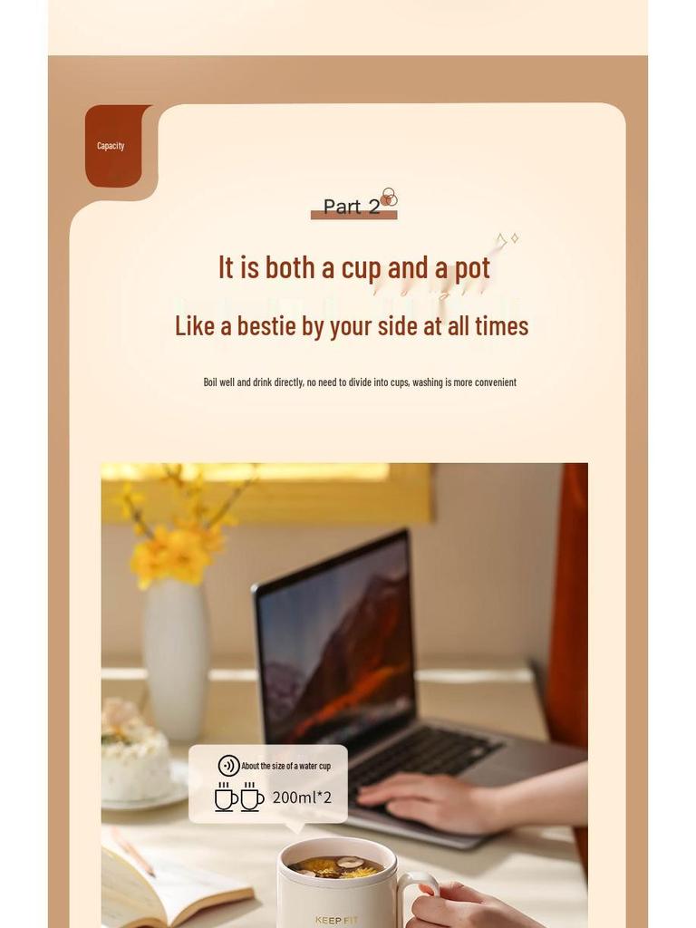 Multi-Use Smart Electric Insulated Travel Cup: Cook, Heat, Stew, and Warm Drinks