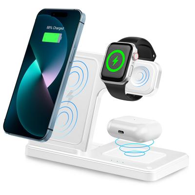3 In 1 Magnetic Wireless Charger Stand 15W Fast Charging Dock Station Multiple Devices for 15 14 13 8 Watch Airpods