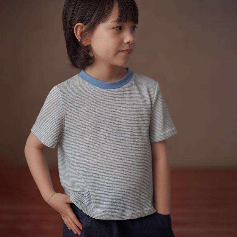 hacikis Kids  Striped Short Sleeve T-Shirt 130