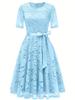 Spring-Summer Lace Slim Fit Bowknot Formal Dress