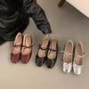 Mode Neue Rote Mary Jane Damen Pumps Dicke Hohe Absätze Schuhe Weiblich Lolita Eckige Zehenschuhe Frühling Modisch Party Leder Damenschuhe