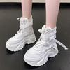 Fashion Luxury Platform Ankle Boots Women Chunky Thick Sole Lace Up Motorcycle Boots for Women Light Cozy Non-slip Shoes Botas De Mujer