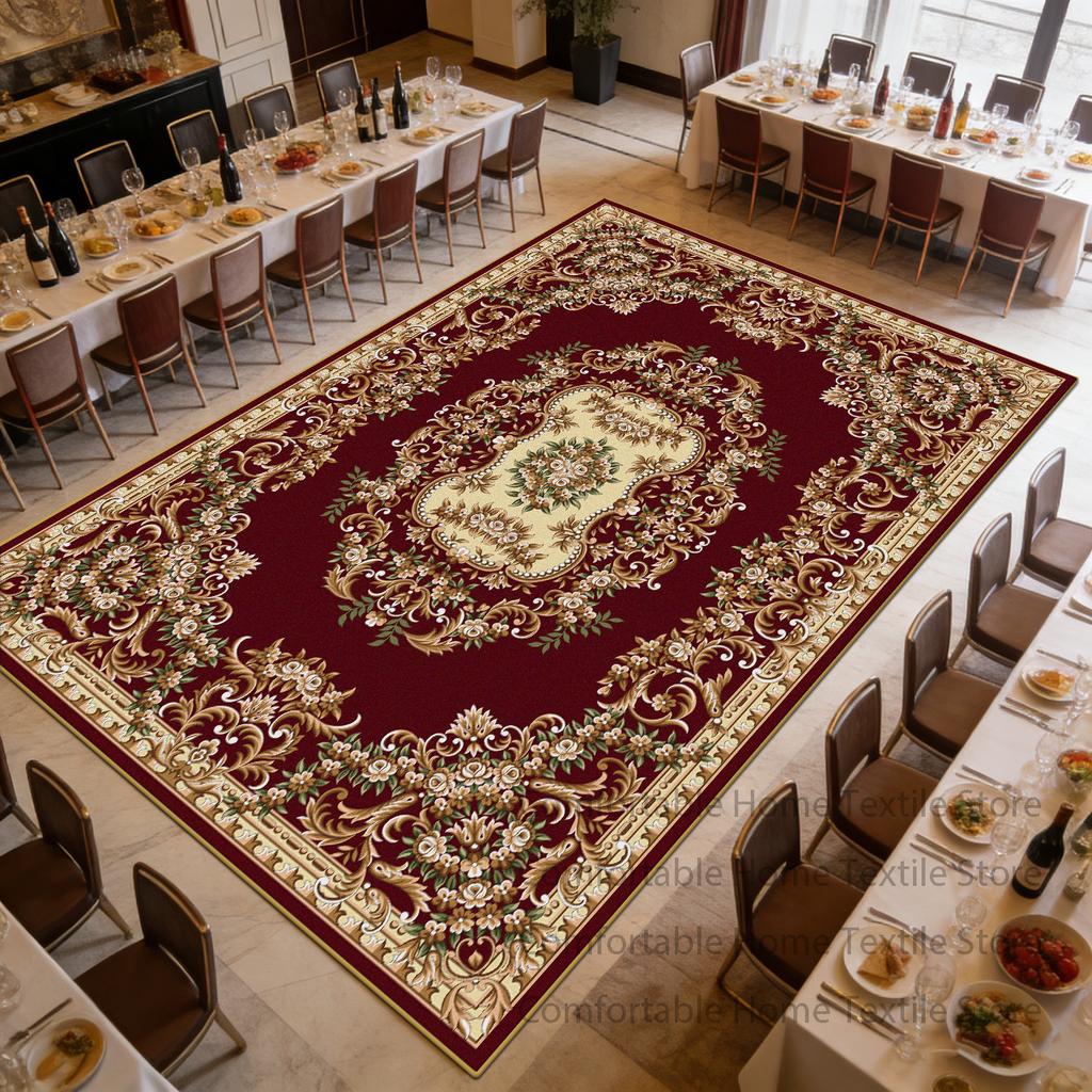 European Royal Baroque Style Living Room Carpet Home Decoration Luxury Antiskid Fluffy Rug Easy Clean Short Velvet Soft Foot Mat