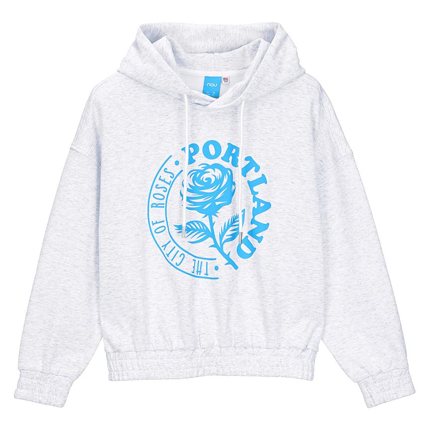 Nau W Roses Hoodie Melange Gray Melange Gray/00S
