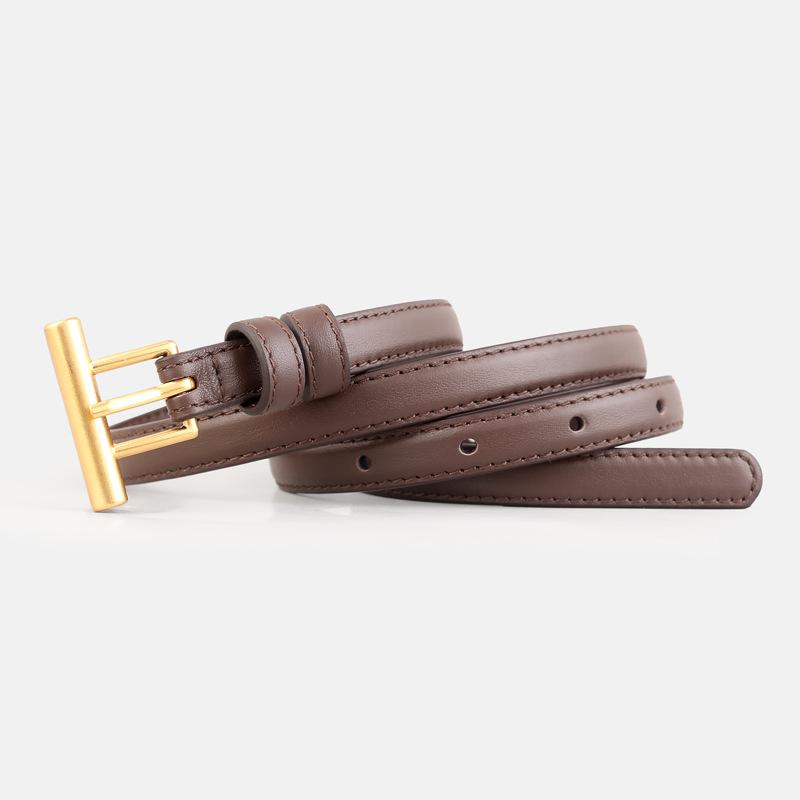 Cowhide Women'S Thin Belt Decorative Trousers Jeans High-End Trendy New Goods