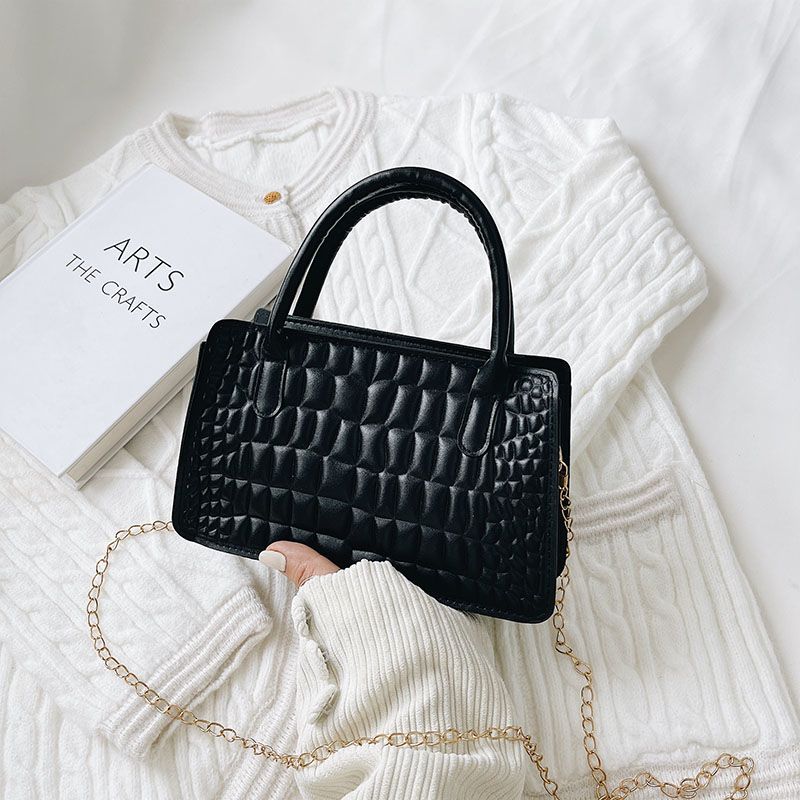 Yankee Color Collision Retro Small Square Bag, New Fashion Simple Fashion Chain Shoulder Crossbody Handbag