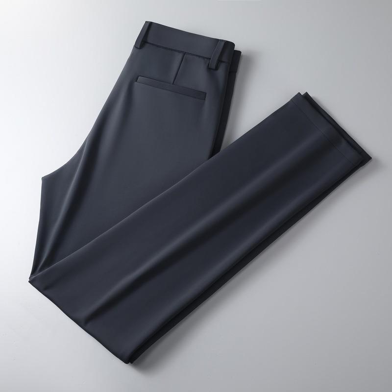 Elastic Business Trousers for Men Slim Fit Straight Leg Men's Pants Casual No Ironing Formal Suit Pants for Men